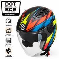 Casque de moto trois-quarts homologué DOT, personnalisable, pour la conduite sur route pour adultes