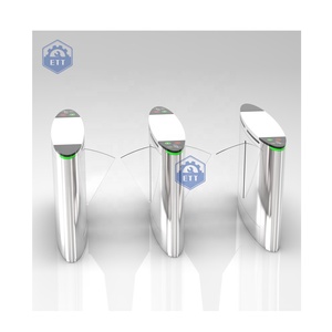 เครื่องอ่านบาร์โค้ด QR ระบบควบคุมการเข้าถึงบัตรแบบพับสำหรับคนเดินเท้าแบบหมุนได้ทำจากสเตนเลสที่กั้นประตูหมุนได้ - Product Image 1