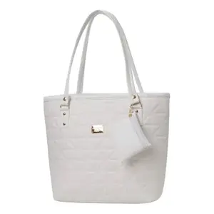 Sensacional Bolso de Mano Blanco para Mujer Fana, Diseño de Rejilla de Diamantes, Pedrería Metálica, Bolso de Lujo para Boda, Gran Capacidad - Product Image 3