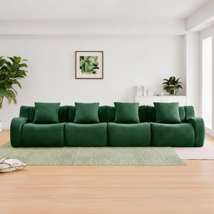 Canapé carré rembourré en tissu Teddy blanc de qualité supérieure pour hall d'hôtel et villa, idéal pour la vente en gros, échantillons gratuits - Product Image 6