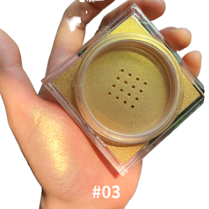 Private Label Organic Natural Highlighter Makeup Palette 3D Wasserdichtes Glitter Body Shimmer Pulver Bronzer Loose Mineral Powder - Product Image 3