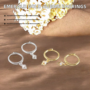 For Trendy Minimalist Zircon Charm 18k Gold Plated <b>Huggie</b> Hoop <b>Earrings</b> 925 Sterling <b>Silver</b> Unisex Gift Jewelry - Product Image 2