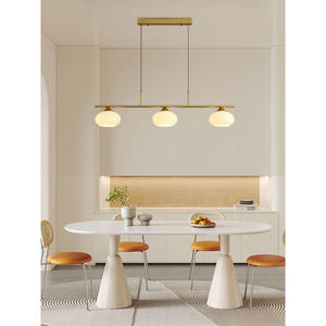 Suspension LED Minimaliste Moderne, Hauteur Réglable, Blanc Chaud Crème, Style Nordique, pour Bar et Salle à Manger, Forme Rectangulaire, Intensité Variable - Product Image 2