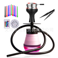 Tas Penyimpanan Teleskopik HOOKAH Logam Terlaris untuk Perdagangan Lintas Negara, Set Shisha Portabel dengan Remote Control dan Lampu LED