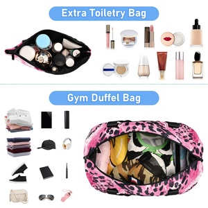 pink Leopard Print Patterns Portable <b>Large</b> Size Expandable Gsdhion <b>Duffel</b> Sport Travel Top Quality <b>Bag</b> - Product Image 4