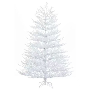 Cây thông Noel lông nhung trắng bán chạy với tuyết giả mô phỏng và thiết kế không trang trí - Product Image 1