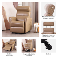 Canapé inclinable électrique pour personnes âgées, handicapées, patients, fauteuil inclinable réglable en hauteur, fauteuil en cuir, fauteuil de salon de beauté