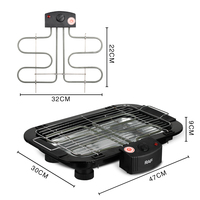 Barbecue Électrique RAF avec Puissance de 2000W, Hauteur de Grille Réglable, Chauffage Rapide et Structure Facile à Nettoyer