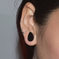 YICAI Bijou de piercing en pierre naturelle : Plug d'oreille, Dilatateur d'oreille, Améthystes violettes, Opale goutte d'eau simple, Onyx noir pour Femmes et Hommes
