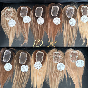 ท็อปเปอร์ผมแท้แบบบางพิเศษ ราคาส่ง ถักด้วยมือ ตาข่ายสวิส <span class=keywords><strong>ทรง</strong></span>ตัวทีเล็ก <span class=keywords><strong>ผม</strong></span>ตรง สำหรับผู้หญิง - Product Image 4