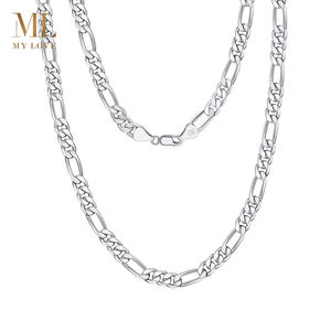 Dây chuyền bạc Mylove 925 Sterling <span class=keywords><strong>Silver</strong></span>, khóa cài 3.3MM 5MM, kiểu <span class=keywords><strong>Figaro</strong></span> dành cho nam nữ, chiều dài 16 18 20 <span class=keywords><strong>22</strong></span> 24 <span class=keywords><strong>inch</strong></span> - Product Image 1