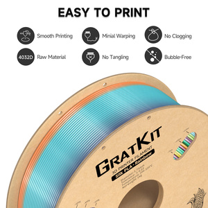 เส้นใยพิมพ์ 3 มิติ GratKit Macaron Silk PLA ขนาด 1.75 มม. น้ำหนัก 1 กก. สีไดนามิก ความไหลลื่นสูง หดตัวต่ำ อุณหภูมิการพิมพ์ 220 องศาเซลเซียส ขายส่ง สำหรับงาน DIY ศิลปะและงานฝีมือ - Product Image 5