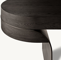 Bureau de direction moderne haut de gamme style RH en bois massif, avec pieds en métal courbés, idéal pour le bureau à domicile et la villa