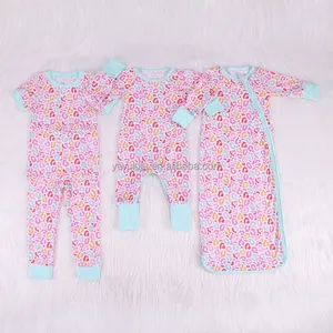 Vente en gros de fabricant de vêtements pour bébés barboteuse en bambou pour bébés filles avec fermeture éclair barboteuse d'été pour bébés