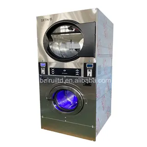 Sikke işletilen para kart self servis çamaşır makinesi, laundryshop kendinden kullanarak yıkama & kurutma makinesi