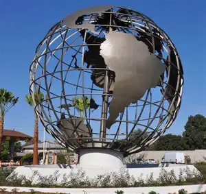 Большая абстрактная искусство сад мир Глобус металлическая скульптура для продажи