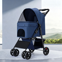 Leichter Metall-Klapp-Haustierwagen mit Einhand-Schnellklappmechanismus, extra großem Raum, für Corgis, Teddyhunde, kleine bis mittelgroße Hunde und Katzen