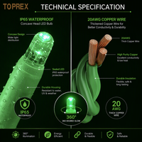 Guirlandes lumineuses LED vertes TOPREX, 20 ans d'expérience, pour la décoration commerciale des espaces publics, IP65, extérieur, pour arbres, événements Ramadan et Aïd