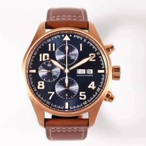 Reloj de piloto multifuncional con cronógrafo, movimiento mecánico de calidad superior, 43 mm, fábrica ZF, movimiento asiático 7750, IW377709, oro rosa - Product Image 1