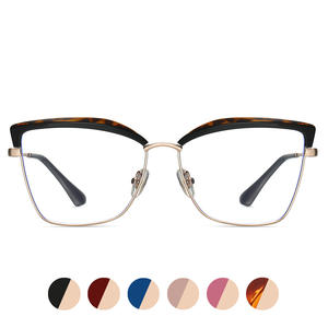 87270 Monture de lunettes unisexe carrée en TR90 et métal avec protection anti-lumière bleue, verres AC pleine monture - Product Image 5