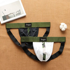 Pakaian dalam Jockstrap pria, kantong berbentuk U, punggung kamuflase seksi Hollow-out, celana dalam kaus - Product Image 1