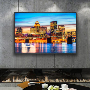 Póster de Arte Mural Personalizado al por Mayor con Paisaje Urbano para Sala de Estar, Pintura Moderna de Arte Mural de Porcelana de Cristal para Decoración del Hogar - Product Image 1