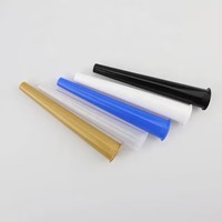 Tube de cigare résistant au parfum en forme de cône de couleur claire 84mm 110mm support de cône en plastique de tube de rouleau personnalisé avec capuchon