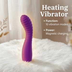 Vibrateur chauffant pour adultes, masseur sexuel, stimulation du point G et du clitoris, vibromasseur à poussée pour femme - Product Image 1
