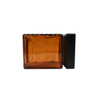 Bouteilles de diffuseur de parfum en verre carré ambré vides en gros pour désodorisants avec bâtonnets 1L