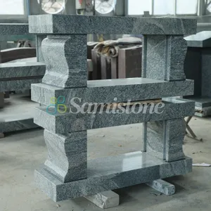 Samistone Memorial Granite Bench Bia Mộ Xám Đậm Và Tượng Đài
