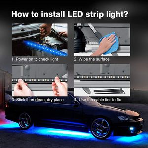 Kit d'éclairage LED sous carrosserie OEM ODM pour voitures et camions, avec effets de poursuite de couleur Dream Color, RGB et RGBIC, et éclairage néon sous châssis - Product Image 2