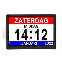 Horloge numérique de calendrier pour la démence, certifiée CE ROHS UKCA, de grande taille (7, 8, 10, 12, 13, 14, 15 pouces), multilingue, à atténuation automatique, avec 25 alarmes