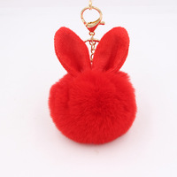 Lapin Oreille En Peluche Boule Porte-clés Pendentif Mignon Lapin Oreille En Peluche Pendentif Imitation Fourrure Sac Bijoux Boule En Peluche