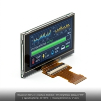 Module d'affichage LCD TFT IPS 2,36 pouces 480x234, haute luminosité, anti-reflet, RGB-8 bits, SPI 40 broches, -30~85°C, large plage de température, écran capacitif intégré
