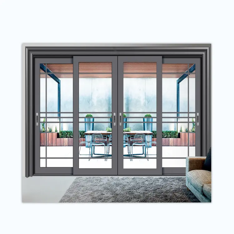 새로운 중국 방음 여닫이 창 현대 간단한 밀봉 발코니 방음 깨진 다리 알루미늄 문 및 창