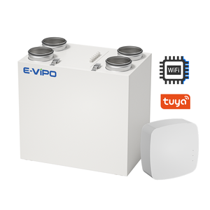 Système de ventilation mécanique à double flux E-VIPO MVHR avec capteur intégré de température et d'humidité, système de ventilation à récupération de chaleur HRV - Product Image 2