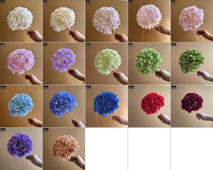 DC211 Nuevas <span class=keywords><strong>Flores</strong></span> Artificiales al por Mayor, Hortensias de Alta Calidad, Hortensias de Seda Blancas y Verdes con Cabeza Grande para Decoración de Bodas - Product Image 3