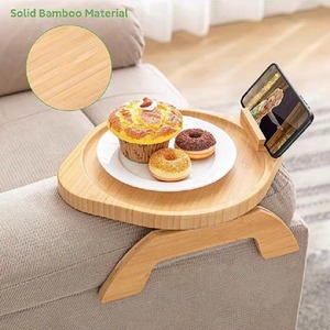 Wooden Sofa Tray <b>With</b> <b>Legs</b> <b>Foldable</b> Armrest <b>Table</b> For Living Room Coffee Tea Serving Storage Rack - Product Image 3