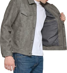 แจ็กเก็ตหนังวัวแท้สำหรับผู้ชายแจ็กเก็ตหนังวัวแท้มีกระเป๋าหลายกระเป๋าสำหรับฤดูหนาว - Product Image 2