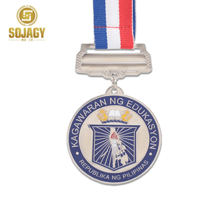 Prezzo di fabbrica Kagawaran Ng Edukasyon medaglia studente con nastro stile personalizzato medaglie <span class=keywords><strong>repubblica</strong></span> Ng Filippine - Product Image 4