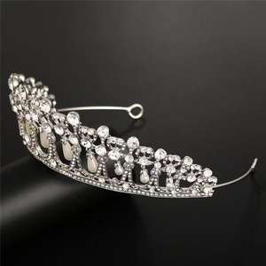 Diadème vintage en cristal et perles pour reine, <span class=keywords><strong>princesse</strong></span>, mariée, bandeaux pour la tête, diadème pour fille - Product Image 3