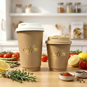Vaso de Papel Desechable de Doble Pared con Impresión Personalizada para Llevar, 8oz 10oz 12oz 16oz, con Tapas para Bebidas Calientes - Product Image 3