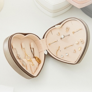Étuis à bijoux en forme de cœur, mini étui à bijoux pratique, étui à bijoux en PU - Product Image 1