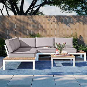 Moderno al aire libre <span class=keywords><strong>de</strong></span> aluminio teca Patio sofá conjunto <span class=keywords><strong>de</strong></span> <span class=keywords><strong>diseño</strong></span> atractivo tela <span class=keywords><strong>muebles</strong></span> <span class=keywords><strong>de</strong></span> jardín para hoteles piscinas para sala <span class=keywords><strong>de</strong></span> estar dormitorio - Product Image 2