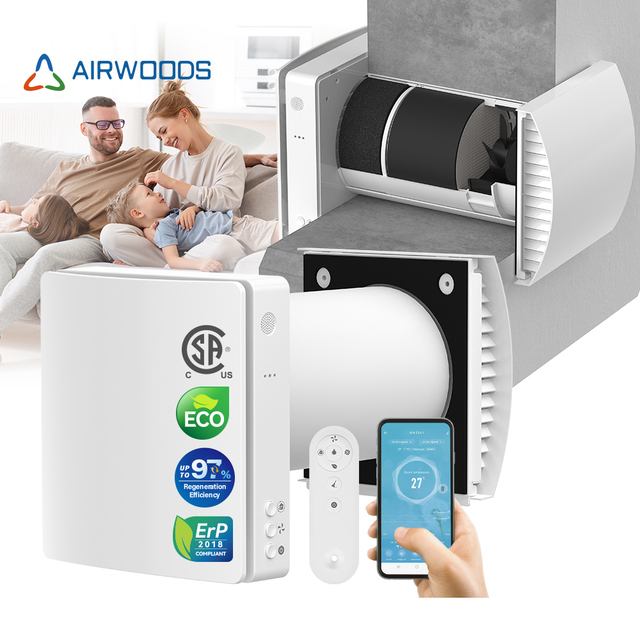OEM Smart ERV System 60m3/h Airflow with Tuya App Control