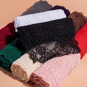 100% Cotton <b>Elastic</b> <b>Lace</b> Trim Fabric Beads for Clothing Black Skirt Edge Garment Accessories for Shortened Lengthened Hem Shoes - Product Image 1