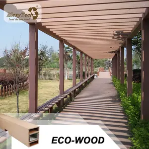 Tùy Chỉnh Pergola Gỗ Tếch Pergola Cà Phê Màu Nhựa Gỗ Composite Pergola