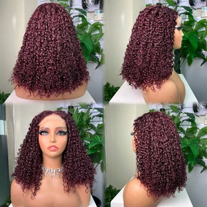 วิกผมมนุษย์แบบ Pixie Curly สี 99J วิกผมมนุษย์แบบ Pixie Curl Lace Front พร้อมสวมใส่ - Product Image 2
