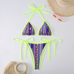 2024 новый европейский и американский экспорт бикини женский раздельный купальник с цифровым принтом - Product Image 3