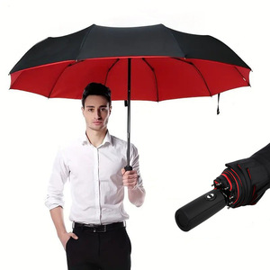 Parapluie automatique à double couche à 10 baleines, logo personnalisable, pluie et soleil, unisexe, parapluie pliable extra large, résistant au vent, solide - Product Image 1